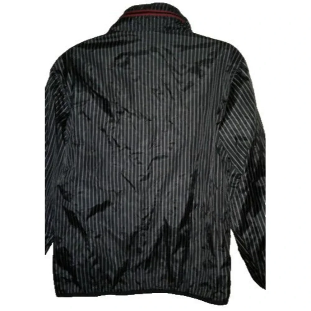 Old Navy Black Red Gray Striped Thin Lightweight Zipper Hoodie Jacket Boy Size M